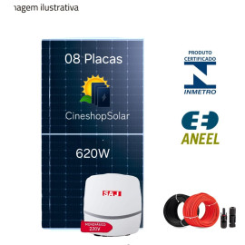 Gerador Solar ate 678kWhm de 4,96kWp Inversor SAJ 5K - 08 Placas 620W 