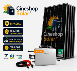 Gerador Solar ate 760kWh/m de 5.60kWp Micro Sungrow 2.5KW - 8 Placas 700W