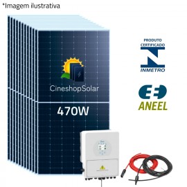  Gerador Solar Hibrido ate 1027kWh/mes 7,05KWp Inversor Deye 8K C/Bateria 15 Placas 470W