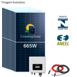 Gerador Solar ate 4000kWh/mes 27,0kWp Inversor Tradicional Deye 10KW- 40 Placas 665W