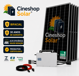Kit Energia Solar On-Grid 12.7kWp Microinversor WEG + 20 Placas 635W - Gera at� 1905kWh/m