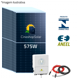 Gerador Solar Hibrido ate 948,75kWh/mes 6,32KWp Inversor Deye 8K -11Placas 575W