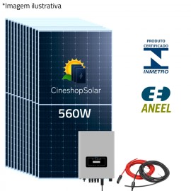 Gerador Solar ate 2.184kWh/mes 14.56kWp Inversor Tradicional Deye 12KW- 26 Placas 560W