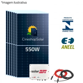 Gerador Solar ate 577kWh/mes 3,85kWp Inversor SolarEdge SE-3,68KW- 7 Placas 550W
