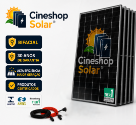 Kit Solar ate 1.106,92kWh/m 9,15kWp Inversor DEYE 10K - 15 Placas 615W