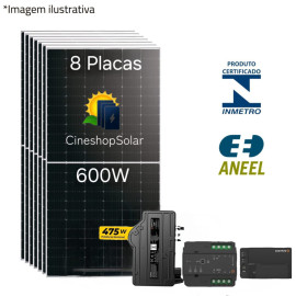 Gerador Solar ate 620kWh/m de 4.80KWp Micro Enphase  IQ8P-475W - 08 Placas 600W
