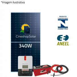 Gerador Energia Solar Para Motorhomes e Kombis Com Bateria 1Placa 340W