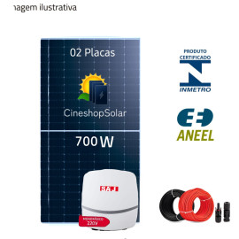 Gerador Solar ate 294,92kWhm de 2,44kWp Inversor SAJ 3K - 04 Placas 610W Instala��o em Ourinhos
