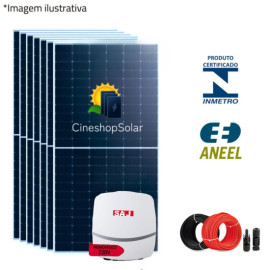 Gerador Solar ate 451,25kWh/m de 3,84kWp Inversor SAJ 4KW - 6 Placas 640W 