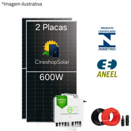 Gerador Solar ate 187kWh/m de 1.2kWp  Micro SAJ 2.25KW- 02 Placas 600W