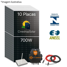 Gerador Solar ate 983kWh/m de 7,0kWp Micro  DS3D 2K - 10 Placas 700W