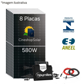 Gerador Solar at� 690KWh/m�s 4.64kWp Micro Hoymiles 2K - 8 Placas 580W