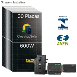 Gerador Solar ate 2.380kWh/m de 18KWp Micro Enphase  IQ8P-475W - 30 Placas 600W