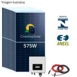 Gerador Solar ate 1790kWh/mes 15.25kWp Inversor Tradicional Deye 12KW- 27 Placas 575W