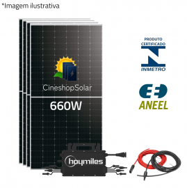 Gerador Solar ate 339KWh/mes 2.48kWp Micro Hoymiles 2,k - 4 Placas 620W 