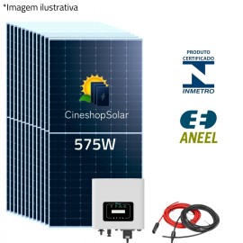 Gerador Solar ate 5.110kWh/mes 37,95kWp Inversor Deye 10 KW- 66 Placas 575W