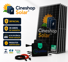  Gerador Solar ate 800KWh/m de 5,60kWp Micro Hoymiles 2,k -8 Placas 700W