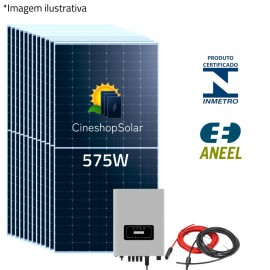 Gerador Solar ate 1.552kWh/mes 10,3kWp Inversor Tradicional Deye 12KW- 18 Placas 575W