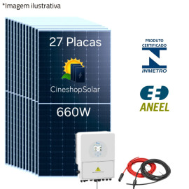 Gerador Solar Hibrido ate 2.570kWh/m de 17.82kWp Deye 8K  27-Placas 660W